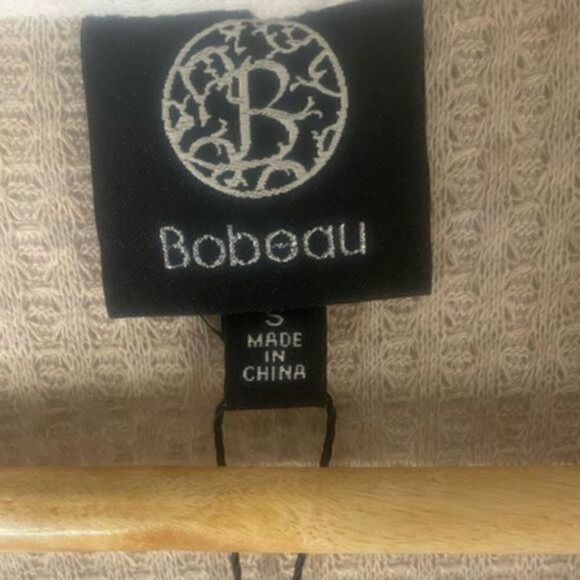 Bobeau Nordstrom Color Block Ribbed Waffle Knit Two Tone Cardigan S Ivory NWT - Picture 4 of 9